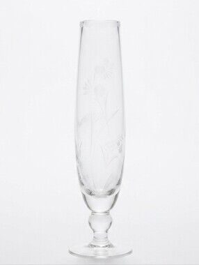 Etched Thistle Bud Vase 7.5”